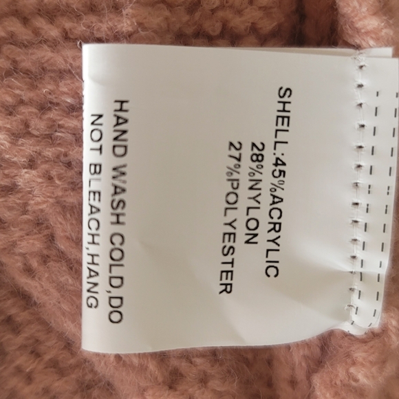 Peach Cable Knit Sweater By Suzanne Betro Women's Size L/XL - Picture 9 of 9